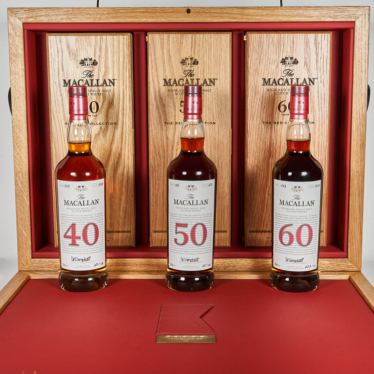 The Macallan Red Collection Trunk 40yo 50yo 60yo Limited Edition 3 x 700ml