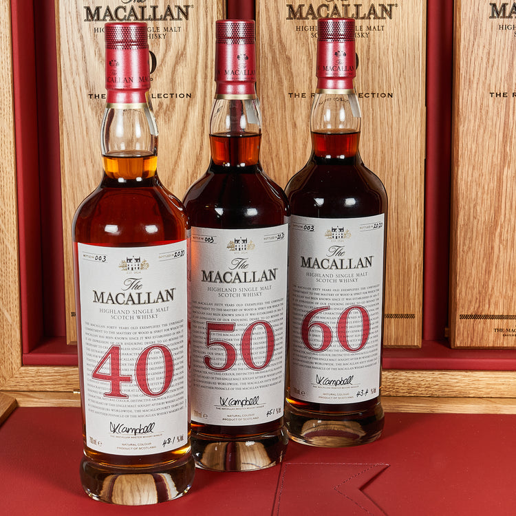 The Macallan Red Collection Trunk 40yo 50yo 60yo Limited Edition 3 x 700ml