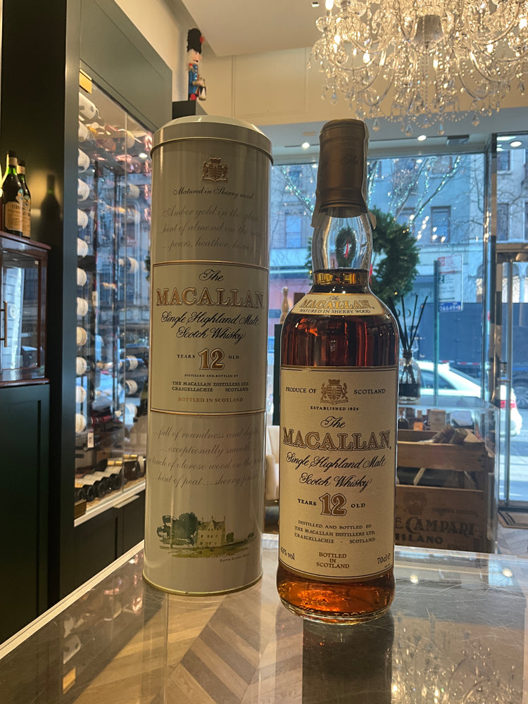 The Macallan 12yo 1980s 70cl 43%abv with rare tin tube gift set