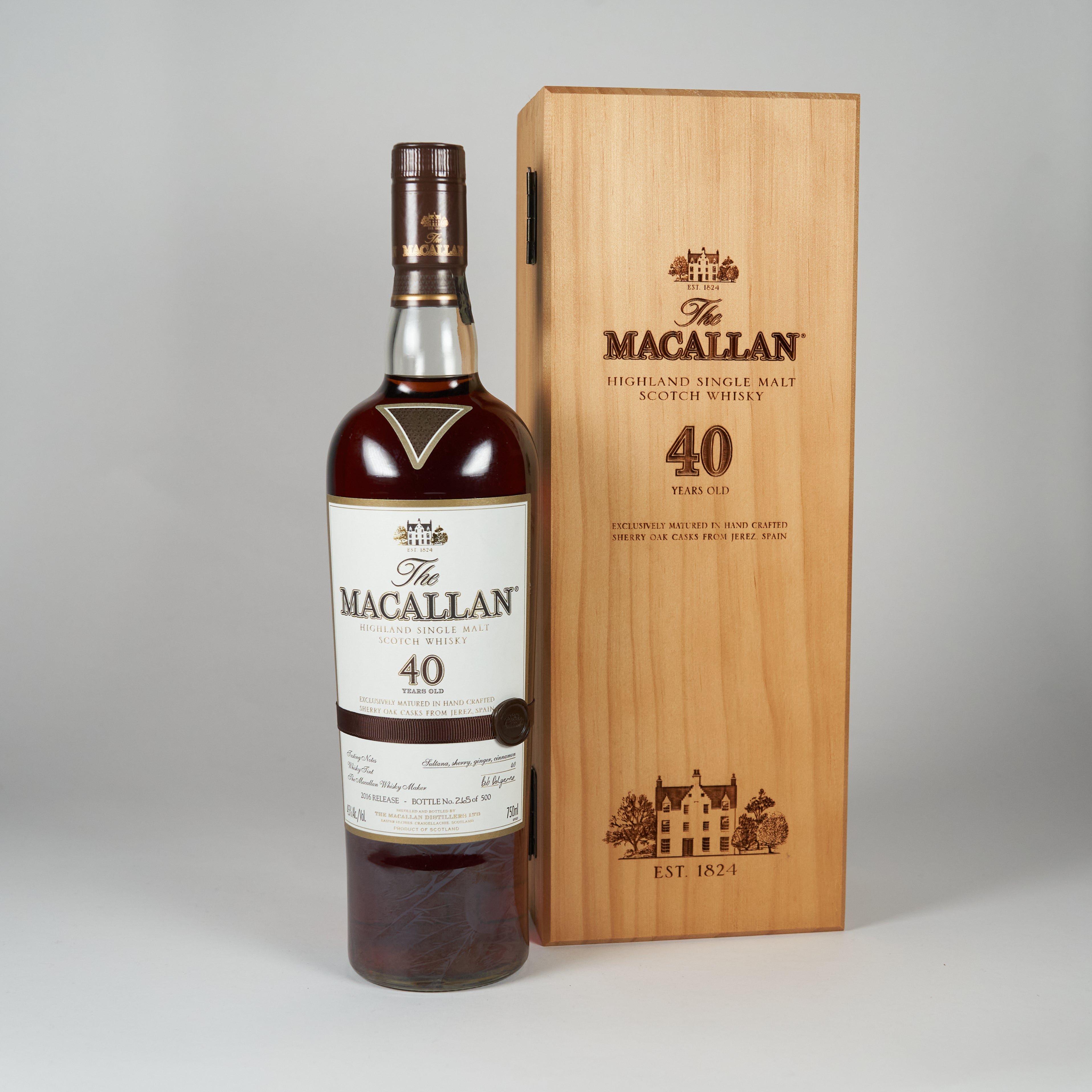 THE MACALLAN 40年 700ml 空瓶 1本 化粧箱1個 Macallan 40yo 2016