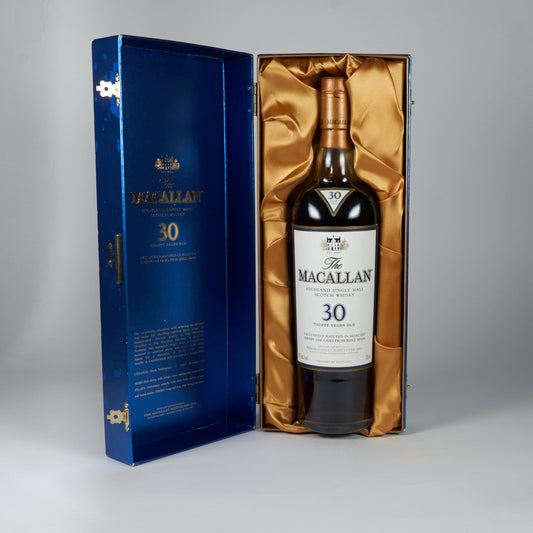 Macallan 30yo sherry oak blue carton box