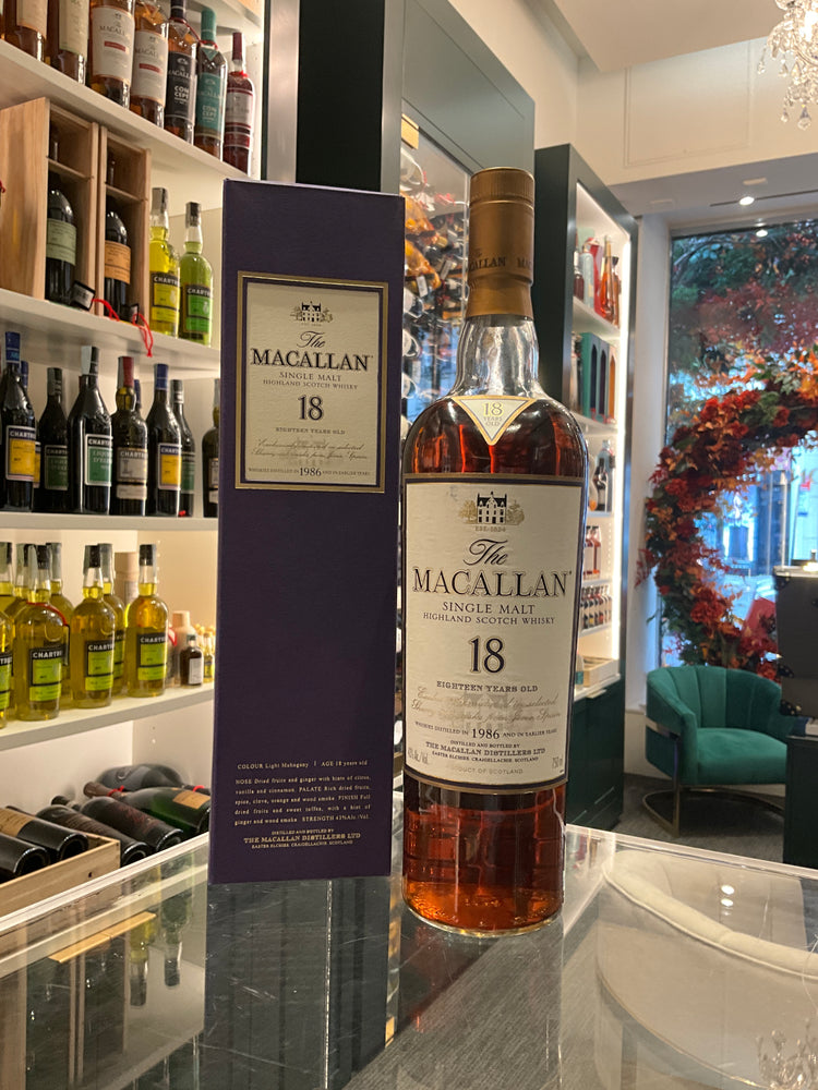 Macallan 1986 18yo second release 750ml 43%abv