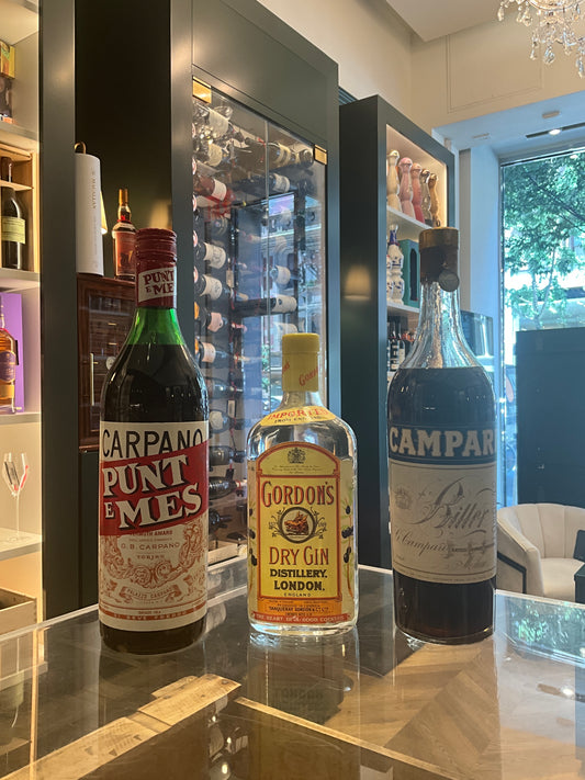 Vintage Negroni 1940/70s/90s 3 Legendary Bottles Collection HomeBar Cart