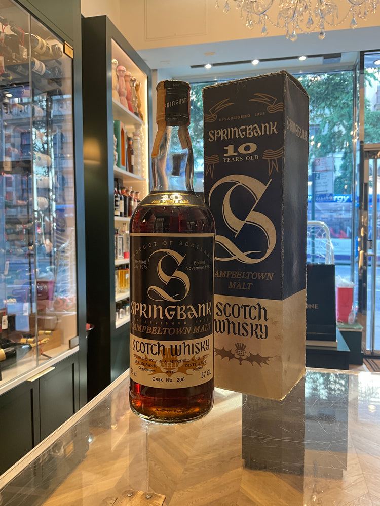 Springbank 10yo 1972 Cask #206 Bottled in 1982 75cl Full Proof 57%abv